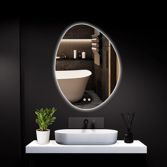 WallBeyond LED Bathroom Mirror with Lights, 24 x 32 Inch Led Bathroom Vanity Mirror for Wall, Anti Fog Mirror for Bathroom, 3 Colors and Dimmable Light, Horizontal/Vertical