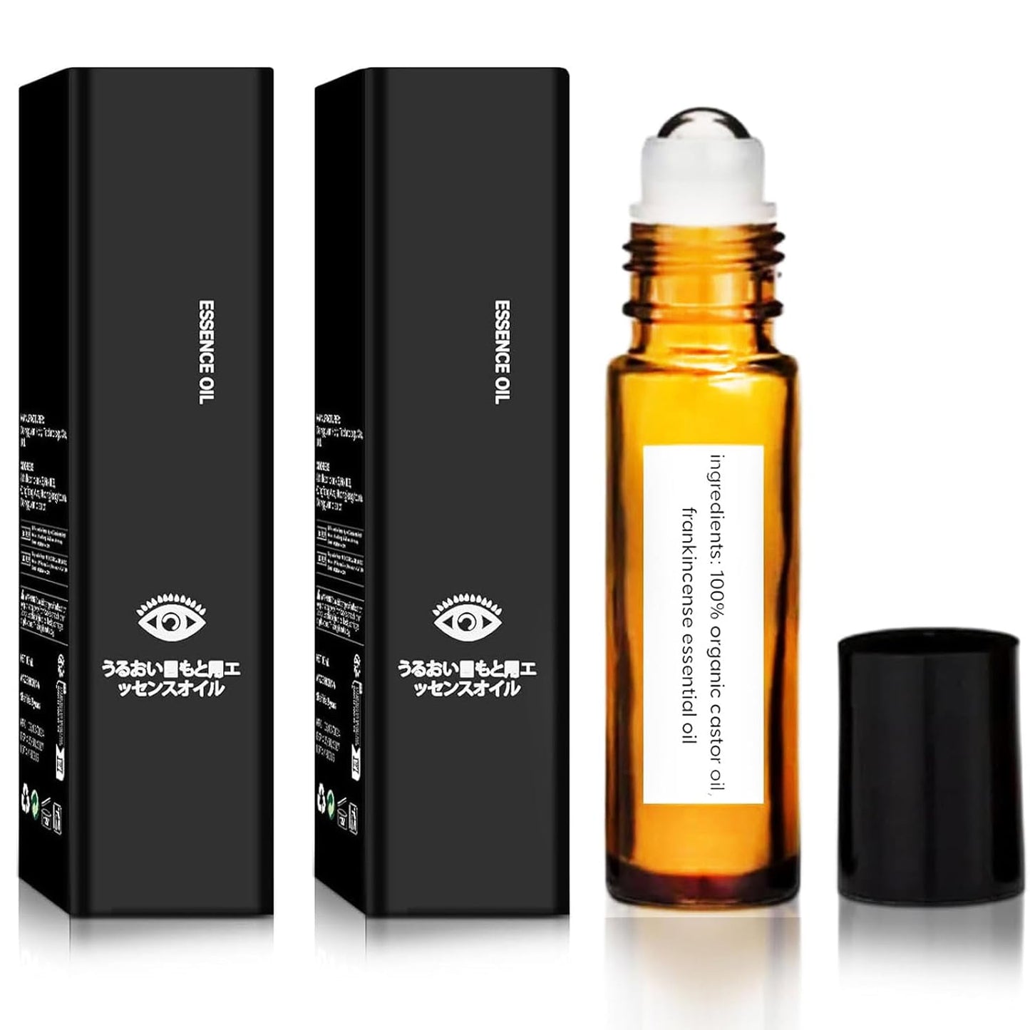 Time Eraser Rollerball Castor Oil And Frankincense, Castor Oil Roller Ball With Frankincense, Castor Oil Roller Ball With Frankincense Under Eye Reduces Fine Lines, Anti Wrinkle Serum For Eye (2 Pcs)