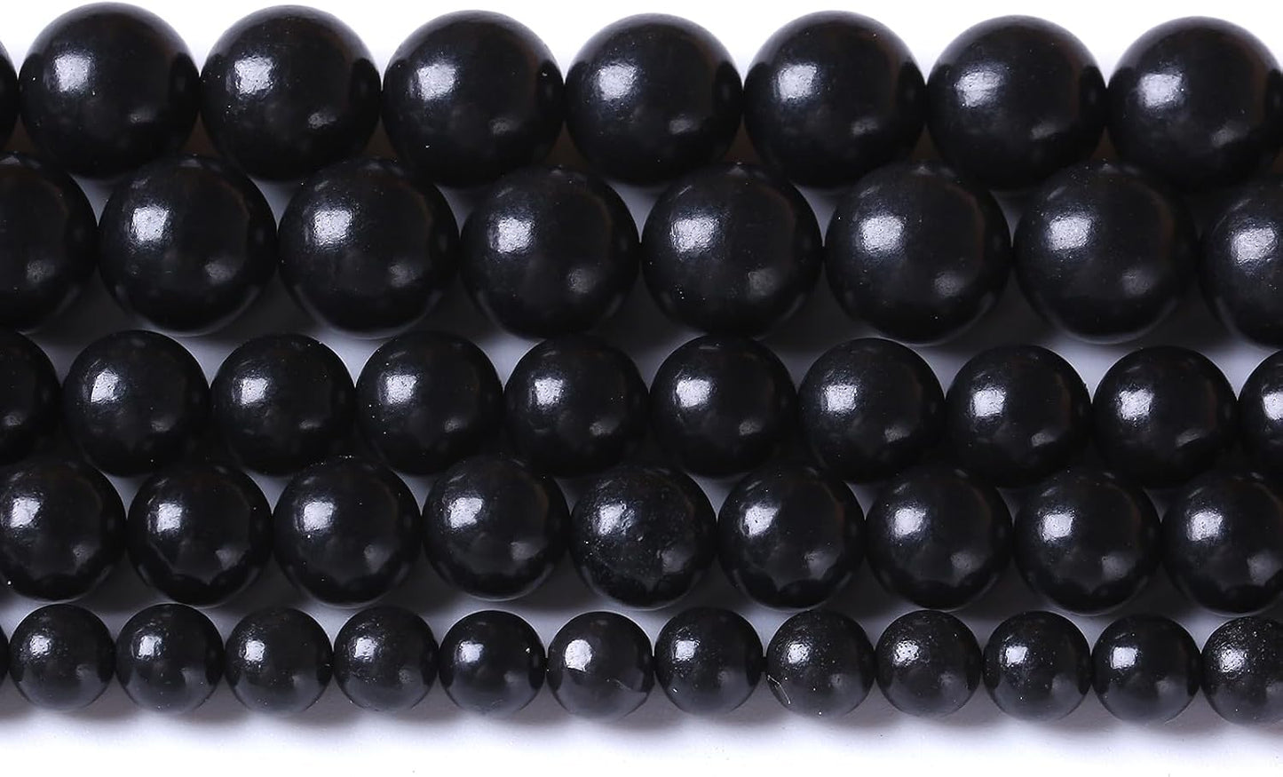 60PCS 6mm Natural Shungite Black Stone Beads for Jewelry Making Round Loose Beads DIY Bracelets Necklaces Energy Crystal Healing (Shungite Beads, 6mm)