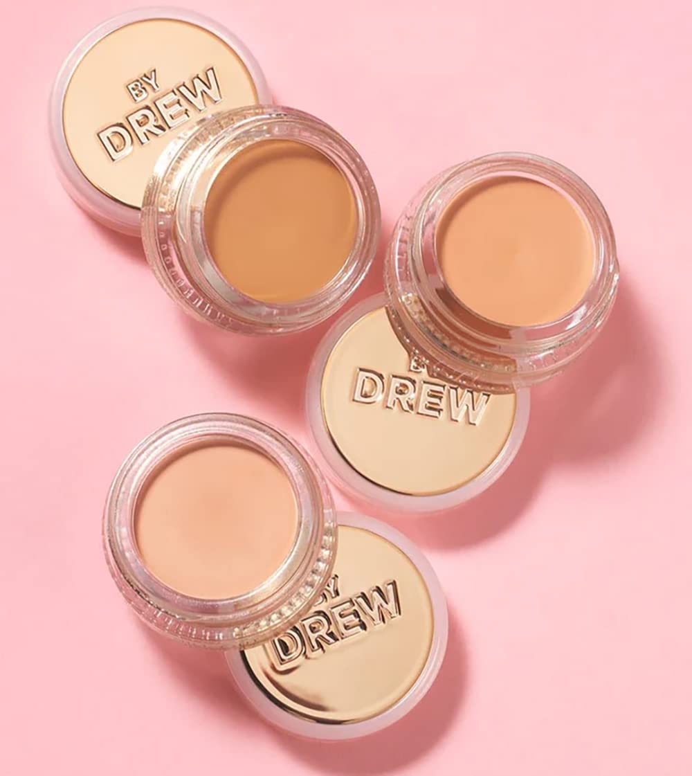 FLOWER Beauty By Drew Barrymore Chill Out Smoothing Color Correcting Cream - Conceals + Brightens Dark Circles - Hydrates + Moisturizes Skin - Makeup Infused With Vitamin E + Jojoba (Deep Peach)