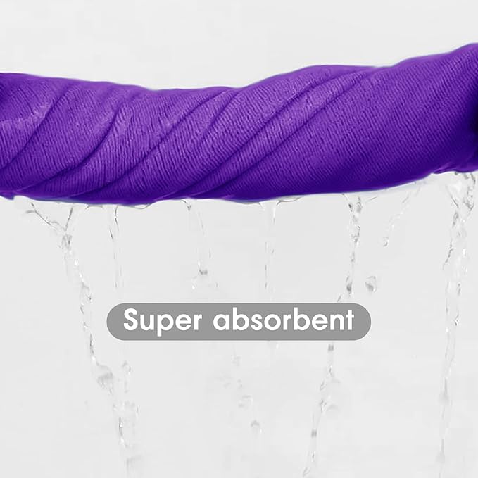 JML Microfiber Bath Towels, 2 Pack, 30" x 60", Large Microfiber Towel for Body, Oversized, Ultra Soft, Super Absorbent, Fast Drying, Perfect for Bathroom, Shower, Sauna, Yoga, Gym, Violet