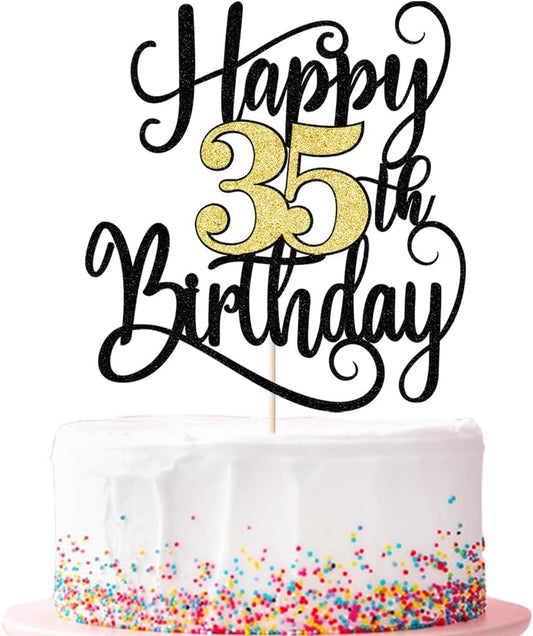 happy 35th birthday cake topper,35 birthday party cake decorations