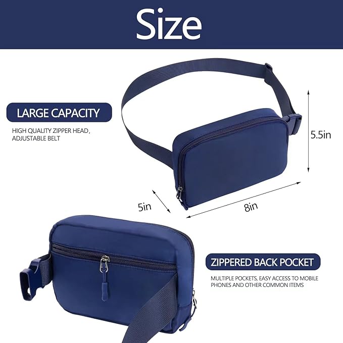 Belt bag Fanny pack crossbody bags for women Everywhere belt bag (blue)