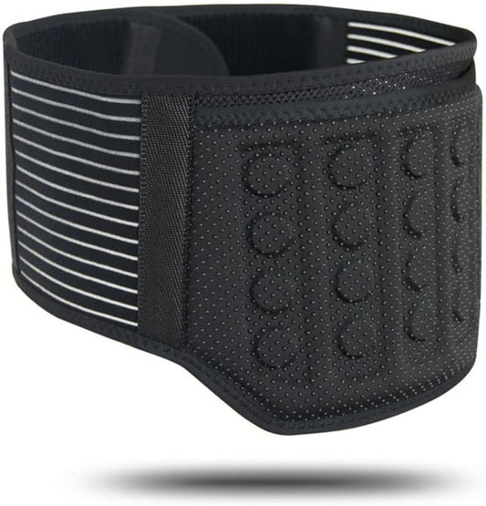 Back Support Belt Men & Women's Lower Lumbar Brace for Scoliosis & Sciatica Pain Relief with 21 Magnets and Support Bar Waist and Abdomen Fever (Color : Black, Size : M/Medium)