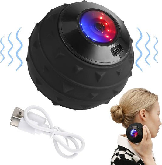 Vibrating Massage Ball, 5-Speed Rechargeable Deep Tissue Massager, 360° Silicone Recovery Roller with Multi-Point Design, Portable 3.9 in Massage Vibrating Ball for Fitness, Training, Relaxation