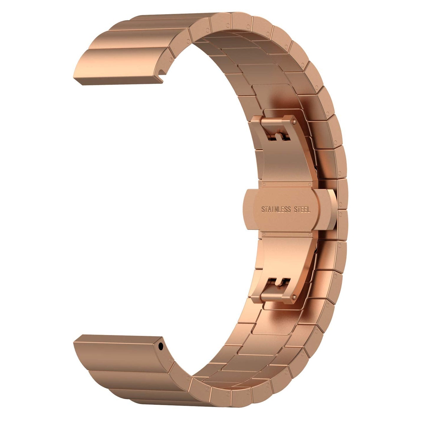 Watch Band Compatible for FITVII HM08 Fitness Tracker Watch Bands, Replacement Metal Strap for FITVII HM08 Smart Watche Wristband Adjustable Stainless Steel Loop (Rose Gold)