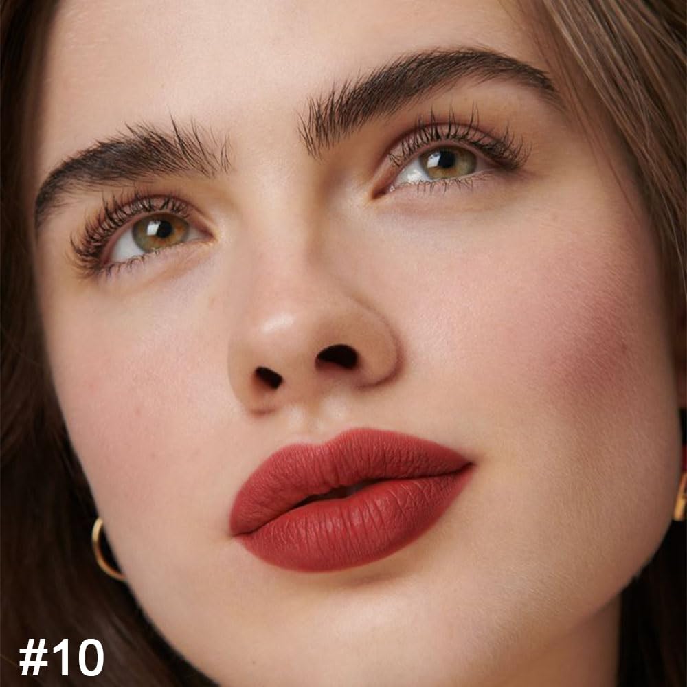 evpct 1Pcs Light Brown Lip Liner and Lipstick Set Kit for Women Matte Lips Kit with Lip Liner Lip Stains Long Lasting Waterproof 24 Hour Lipstick and Lip Liners Combo Lipliners Pencil Set 10#