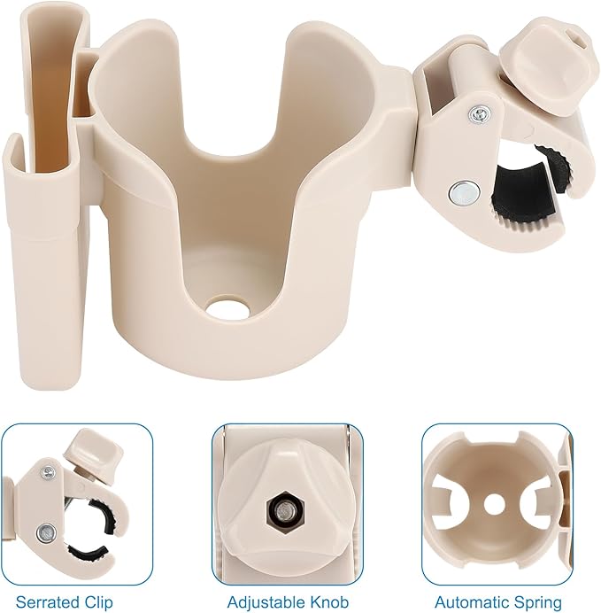 Accmor 2-in-1 Walker Cup Holder with Phone Holder, Wheelchair Cup Holder, Rollator Cup Holder, Cup Phone Holder for Walker, Wheelchair, Rollator, Mobility Scooter