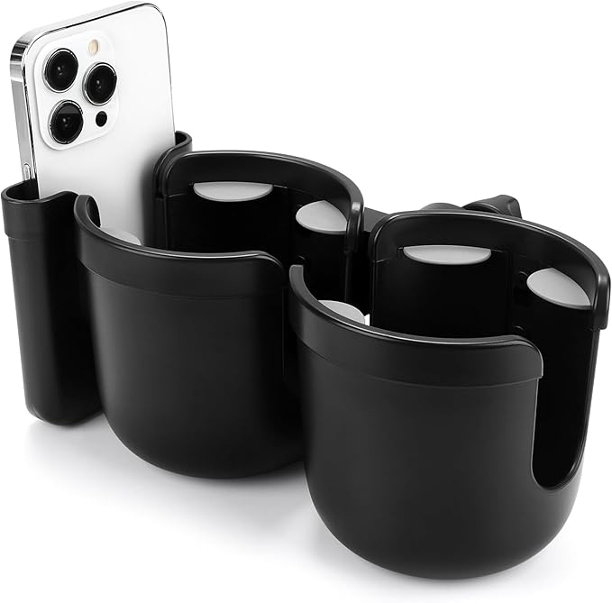 Accmor 2-in-1 Walker Cup Holder with Phone Holder, Wheelchair Cup Holder, Rollator Cup Holder, Cup Phone Holder for Walker, Wheelchair, Rollator, Mobility Scooter