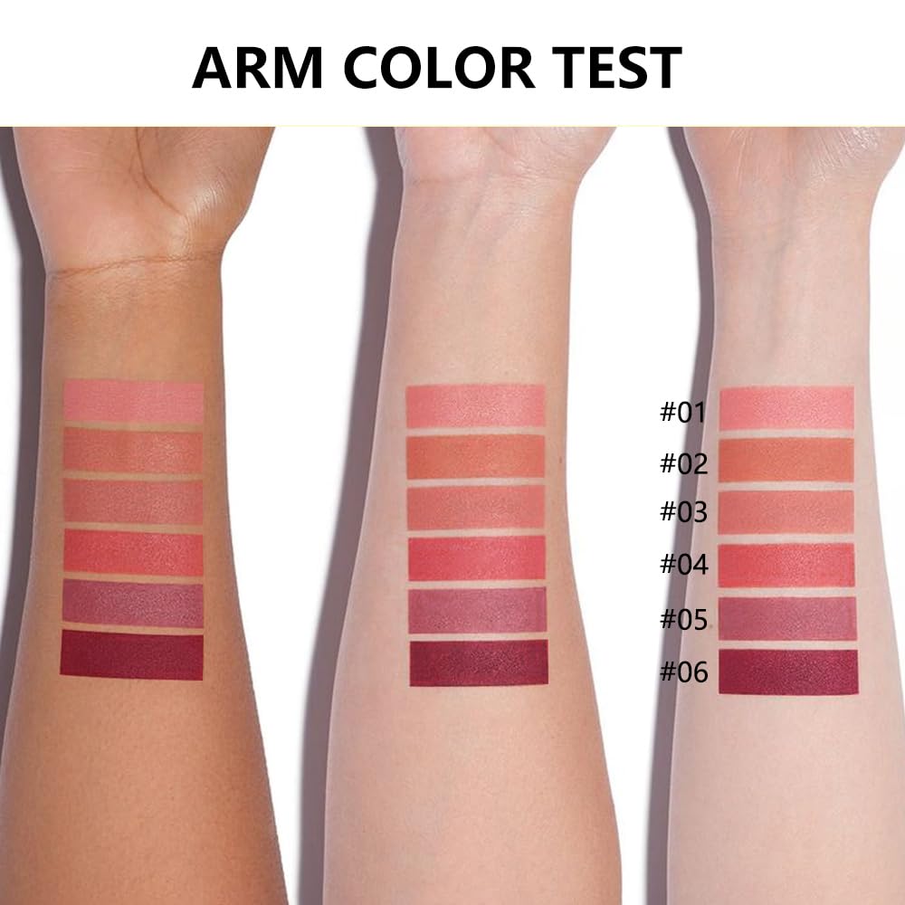 Matte Lipstick Crayon Set for Women, Cherry Red 24 Hour Lipstick Lip Liner Pencil, Neutral Lip Stick Lipliner Long Lasting Waterproof Smudge Proof, Vegan & Cruelty-Free, 06