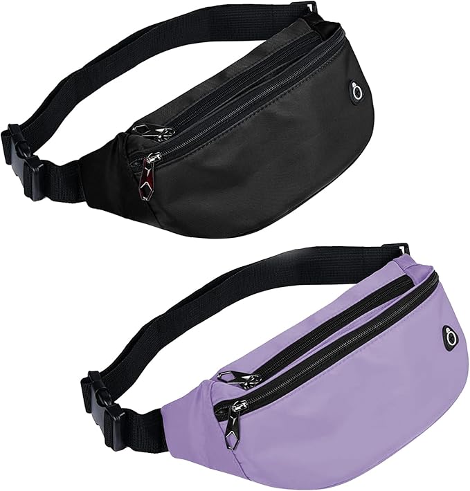 Fanny Packs for Men and Women, Waterproof Sports Waist Pack Bag for Travel Hiking Running Hands-free