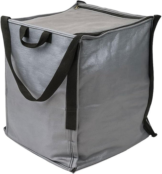DURASACK Heavy Duty Storage Tote Bag with Zipper Top 22-Gallon Rugged Woven Polypropylene Moving Bag, Reusable Self-Standing Design, Holds up to 500 Pounds, Single, Gray
