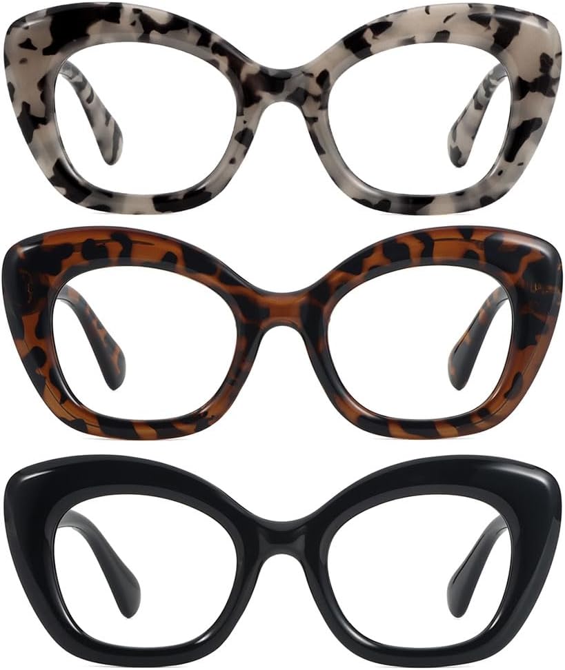 JiSoo Oversized Cat Eye Reading Glasses for Women Funky Cute Readers for Women, Designer Stylish Reading Glasses