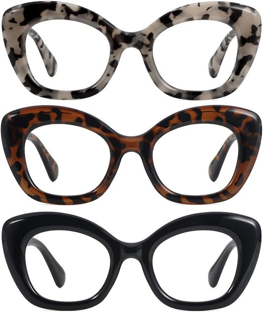 JiSoo Oversized Cat Eye Reading Glasses for Women Funky Cute Readers for Women, Designer Stylish Reading Glasses