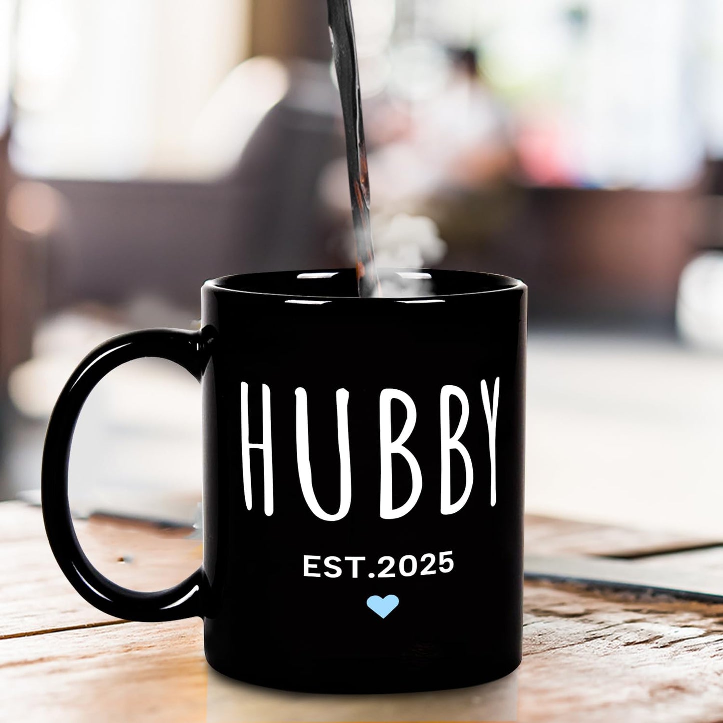 Fatbaby Hubby Wifey Est 2025 Couple Coffee Mug, Bridal Shower Engagement Wedding Anniversary Valentines Day Gifts For Couples Newlywed Husband Wife His Her Tea Cup 11 OZ