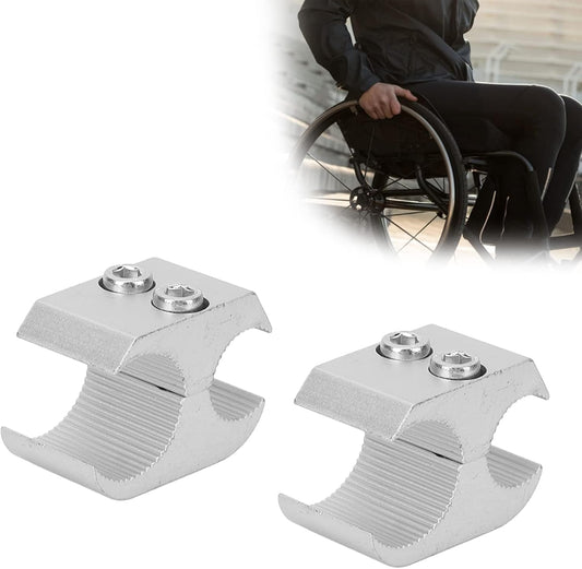 2PCS Aluminum Alloy Cane Holder for Walker, Rollator Walker Cane Holder Wheelchair Pipe Holder Clamp Joint Connector Accessories for Walking Aids