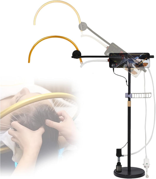 Freestanding Head Spa Equipment, Height & Angle Adjustable Water Circulation Frame, Shampoo Bowls Accessories Japanese Waterfall Head Spa Scalp Massage for Salon & Home Use