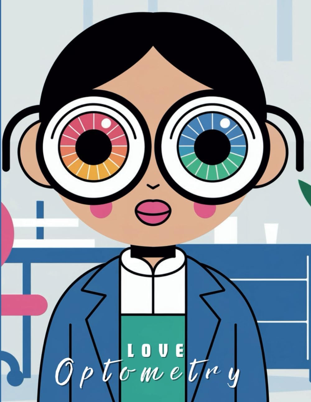A Notebook with an Abstract Optometry Ophthalmology Girl Theme: Perfect gift for Optometrists, Ophthalmologists, and Technicians