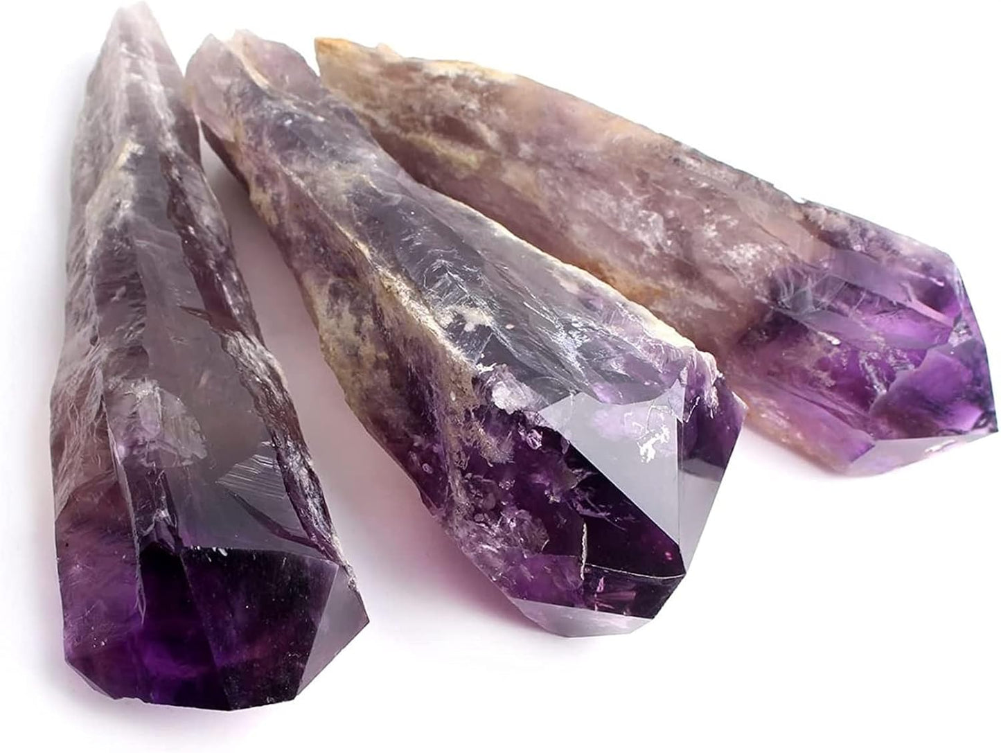 AMAZWI Amethyst Rough Stone 1PC Natural Large Raw Amethyst Magic Wand Scepter Crystal Column Point Purple Stones Mineral Specimen Home Decor Ornaments (Size : L)