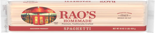 Rao's Homemade Spaghetti Pasta, 16oz, Traditionally Crafted, Premium Quality, From Durum Semolina Flour, Traditional Bronze Die Cut, Imported from Italy