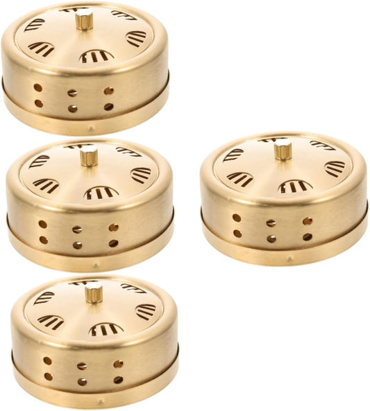 FOMIYES 4pcs Box Smokeless Box Smokeless Moxa Tank Moxa Burner Copper Tank Adjustable Tank Burner Holder Massage Accessory Body Massager Tool