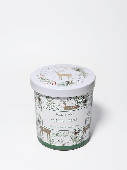 Sand + Fog Scented Candle - Winter Pine â Additional Scents and Sizes â 100% Cotton Lead-Free Wick - Luxury Air Freshening Jar Candles - Perfect Home DÃ©cor with Metal Lid â 11.5 oz