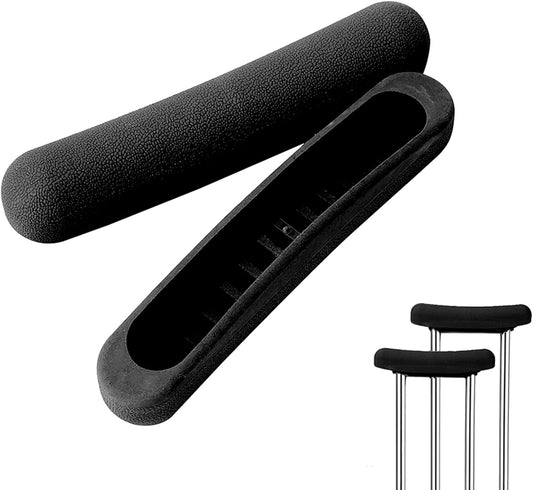 Replacement Crutch Pads, 2 Pack Crutch Padding, Underarm Crutch Pads, Replacment Cushion Tops Axillary Support Double Crutches Accessories Black