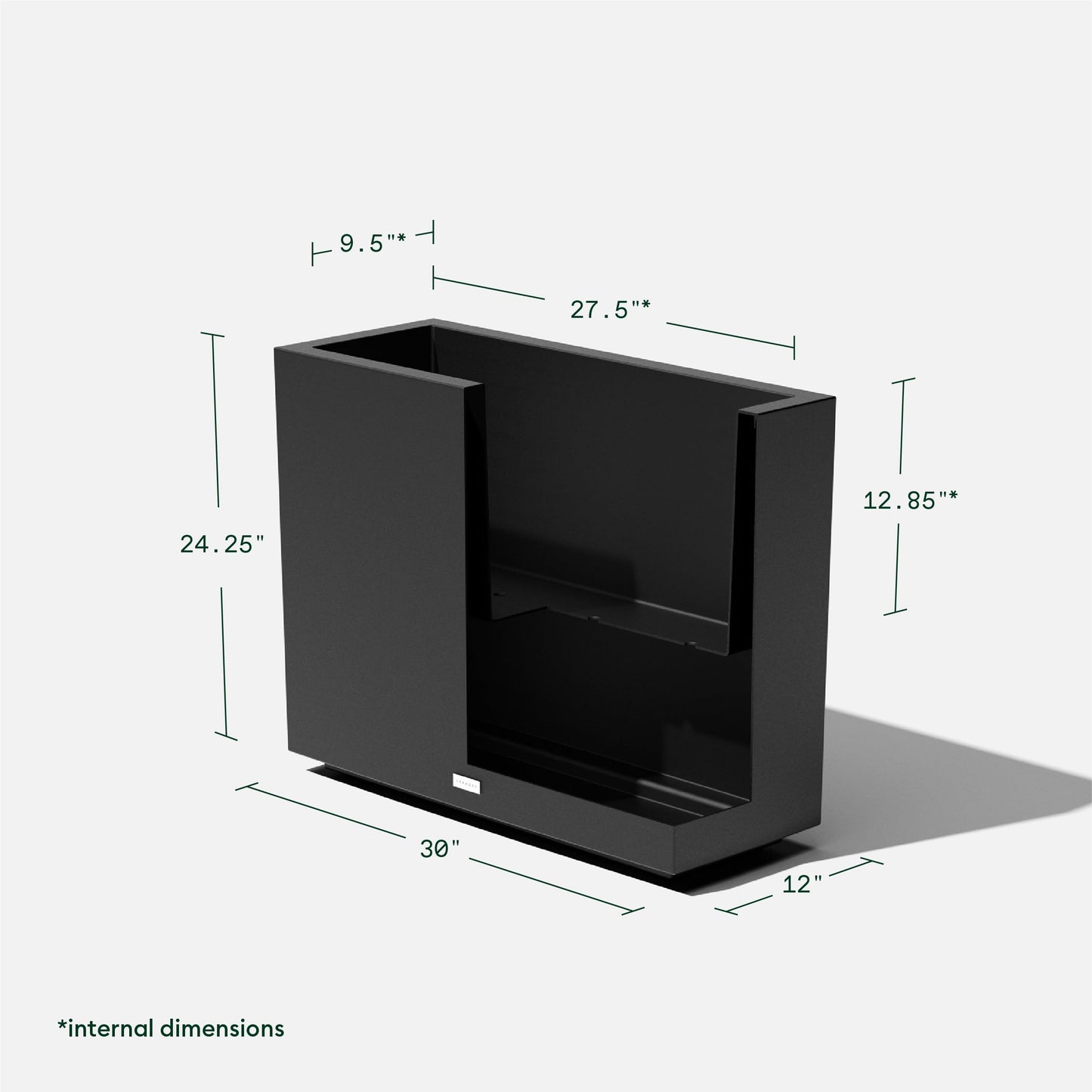 Veradek Block Series Span Plastic Planter - Tall Rectangular Planter for Indoor or Outdoor Patio/Porch | Durable All-Weather with Removable Insert Bucket | Modern Design for Plants, Flowers, Garden