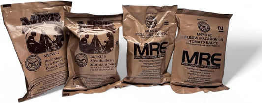 Meals Ready to Eat MRE 4 Pack Variety | Shelf-Stable Emergency Food Supply | Long-Term Survival Rations for Camping, Hiking & Disaster Preparedness