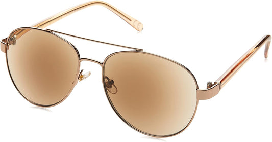 Foster Grant Sofia Vergara x Women's Carmen Full Lens SunReaders Aviator Reading Glasses, Shiny Bronze, 57 mm + 2.75