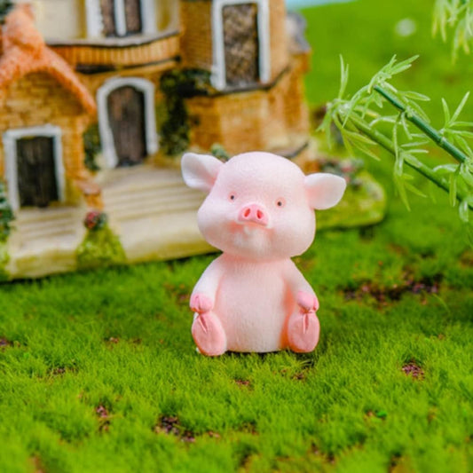 Zerodis Pig Cake Decorations 8Pcs Mini Pig Figurines Cupcake Topper Decoration Ornament for Car Home Baby Shower Party Decor Garden Decoration (No. 1-8)