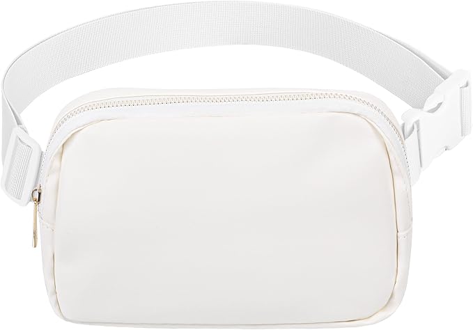 VOROLO Fanny Pack For Women And Men Crossbody Bag Belt Bag with Adjustable Strap Graduation Gifts PU White