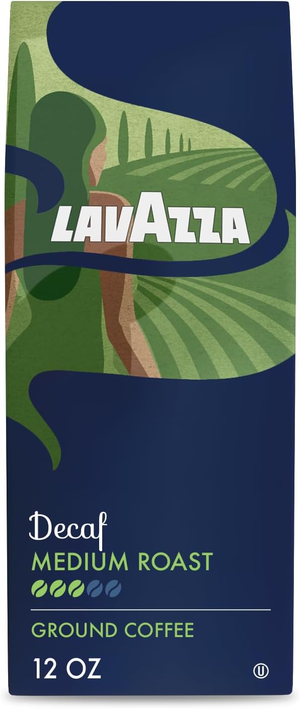Lavazza Decaf Ground Coffee, Medium Roast, 100% Arabica, 12 oz Bag (Pack of 1)