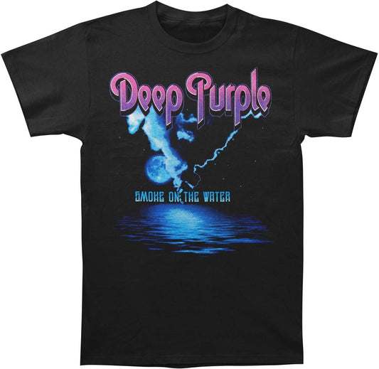 Deep Purple Men's Smoke On The Water Slim Fit T-Shirt Large Black
