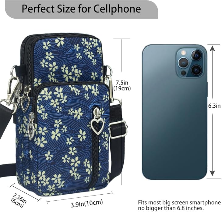 JANKS Small Crossbody Bag for Women - Mini Phone Purses with Crossbody Strap and Wallet - Nylon Arm Bag