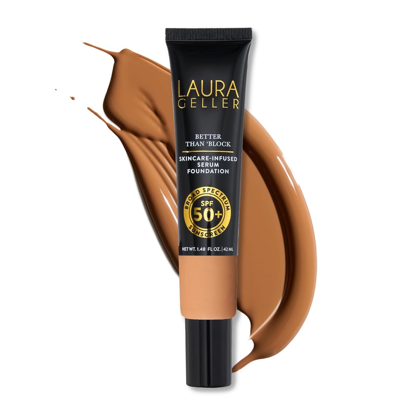 LAURA GELLER NEW YORK Better Than âBlock Skincare-Infused Serum Foundation with Broad Spectrum SPF 50+, Sand