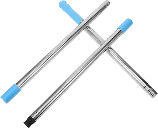 Mobestech Three-Section Stainless Steel Mop Handle Replacement Rod Metal Broom Pole for Bathroom and Floor Cleaning Sturdy Mop Stick Replacement