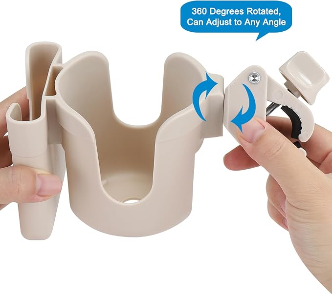 Accmor 2-in-1 Walker Cup Holder with Phone Holder, Wheelchair Cup Holder, Rollator Cup Holder, Cup Phone Holder for Walker, Wheelchair, Rollator, Mobility Scooter