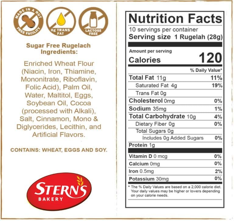 Diabetic Sugar Free Cookies By Stern’s Bakery | [10 Count] Low Calorie Cookies Individually Wrapped | Sugar-Free Pastries | Baked Fresh Daily & Scrumptious | Diabetic Friendly Snack for Mom, Dad, Colleague, Friend