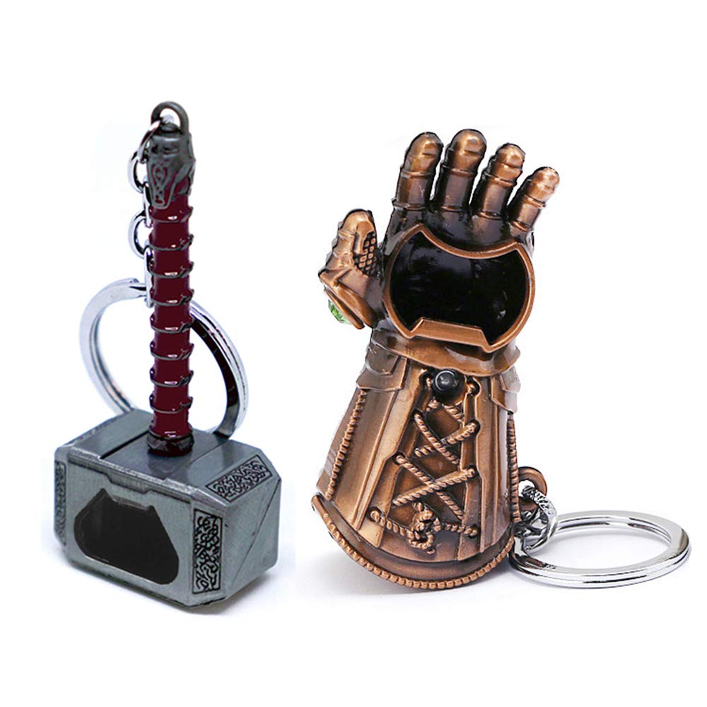 Nidavellir 2-Pack Hammer Keychain Bottle Opener and Glove Keychain Bottle Opener, Beer Gifts Bottle Opener for Men, Husband, Dad, Grandpa, Boyfriend