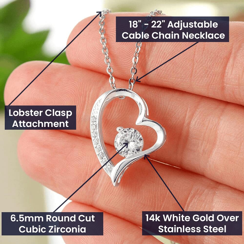 Momavo Husband's Love Necklace, Eternal Gift in Luxury Box, LED Light, 14k White Gold Finish for Christmas, Birthday, Valentine's Day