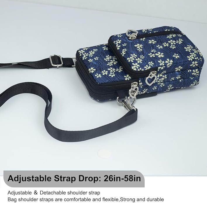 JANKS Small Crossbody Bag for Women - Mini Phone Purses with Crossbody Strap and Wallet - Nylon Arm Bag