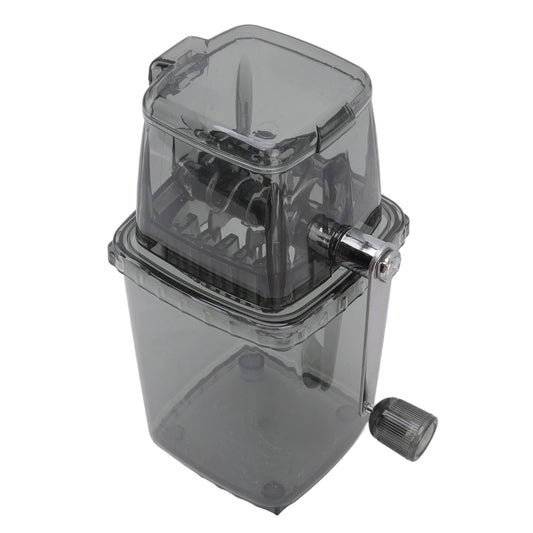 Leopacat Hand Crank Ice Crusher, Manual Hand Crank Operated Breaker, Portable Chopper Transparent Stainless Steel Breaker Making Drinks Machine for Fast Coarse Shaved Fine Chips Ho (Gray)