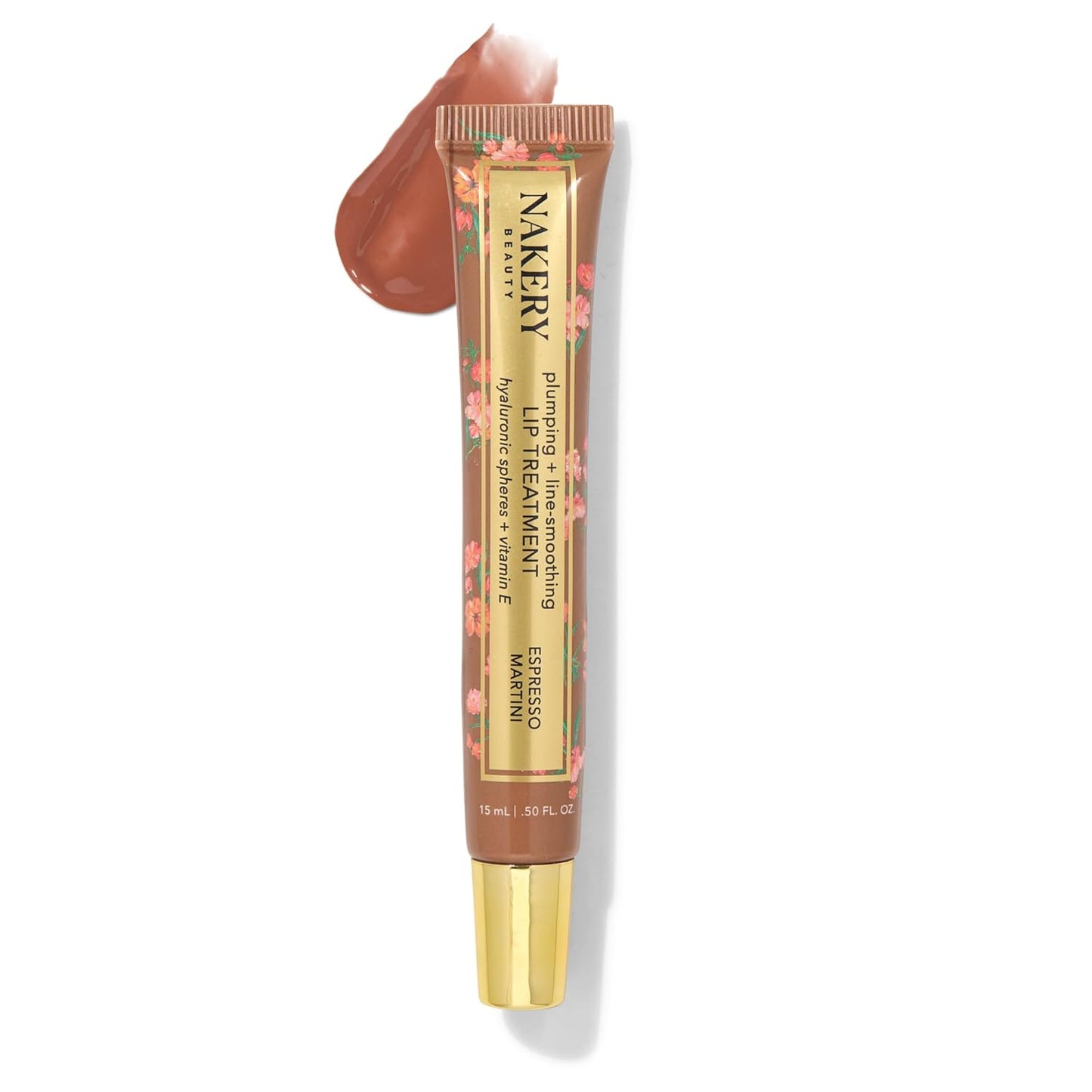 Nakery Plumping Lip Treatment for Dry Cracked Lips - Line Smoothing Lip Plumper for Women with Hyaluronic Acid Serum for Lips - Non Sticky Lip Gloss Plumper for Petal Soft Lips â Espresso Martini