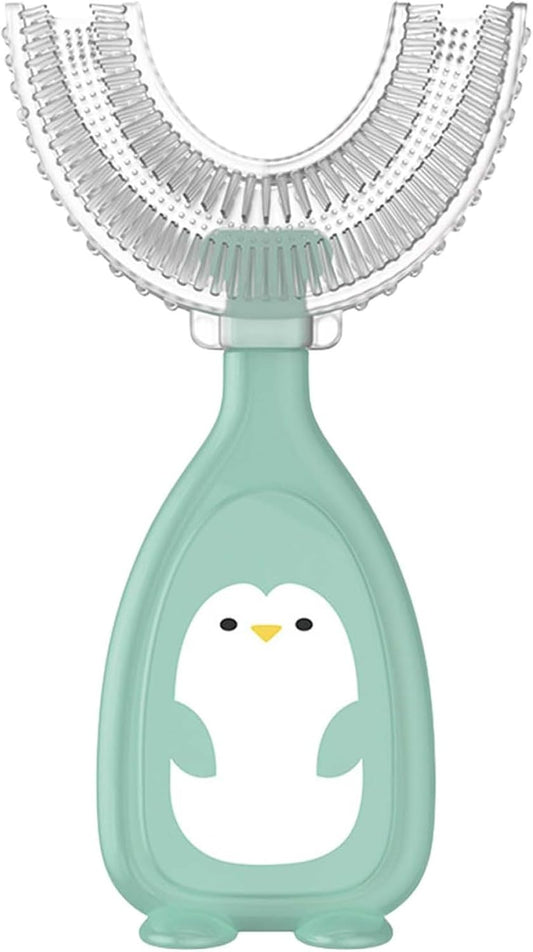 Children's U-Shaped Toothbrush Silicone Toothbrush Baby Mouth Cleaning Manual Toothbrush (Green, L), Kids u-Shaped Toothbrush