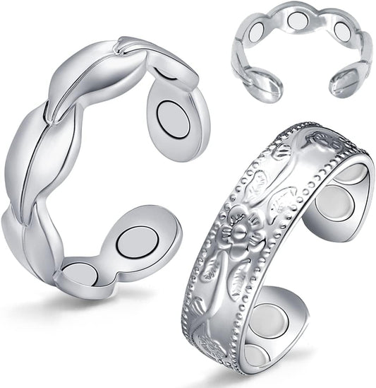 7X Copper Rings for Women 99% Pure Copper Ring Adjustable with Present Box (2PCS)