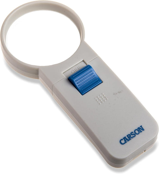 Carson Illuminated LED Lighted 5x Hand Held 2.5'' Aspheric Magnifier (SV-50),White