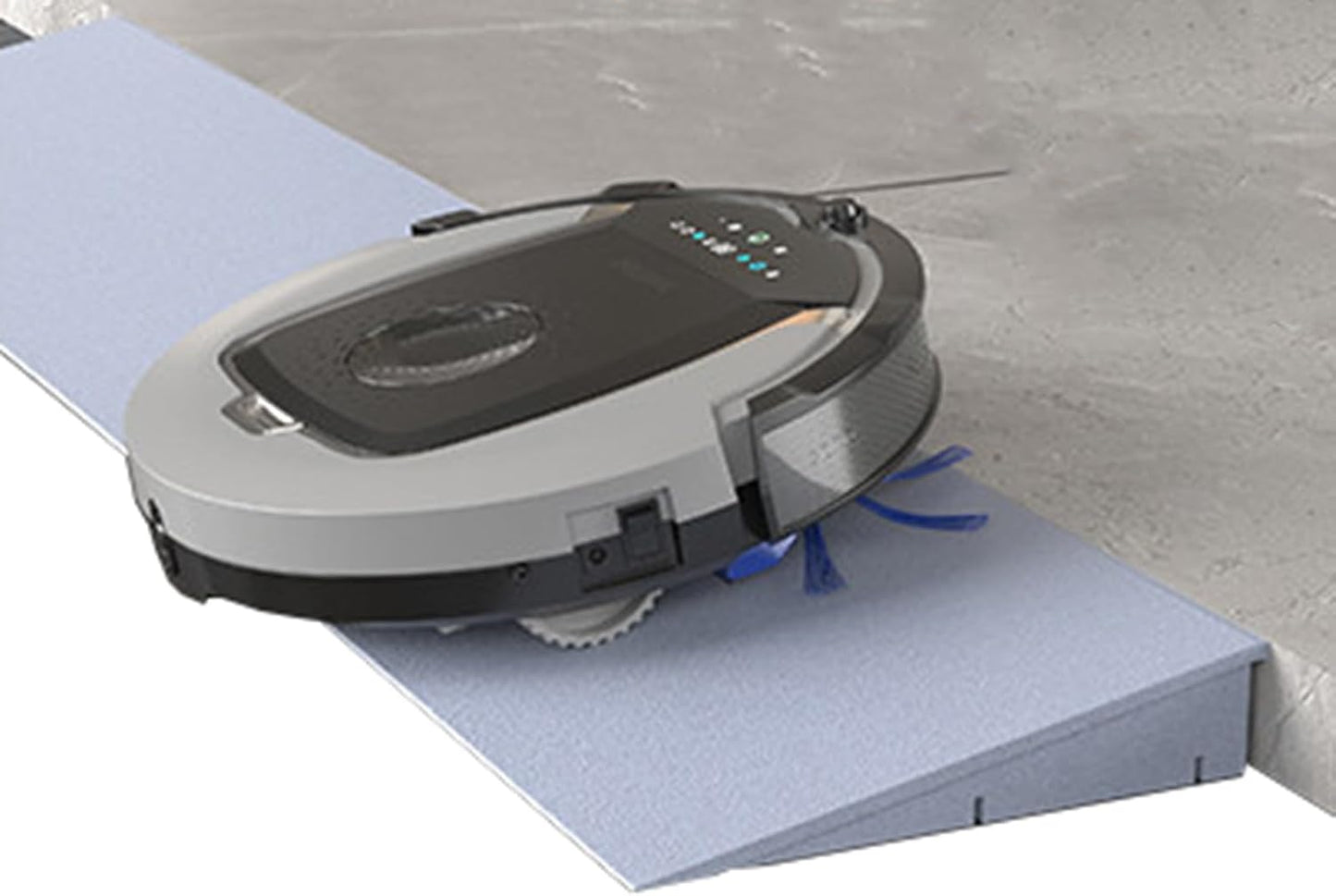 100cm Ramp Mat for Thresholds, Indoor Plastic Ramp Mat for Step Transition, Suitable for Robot Vacuums/Floor Scrubbers.(Gray,100 * 18 * 3cm)