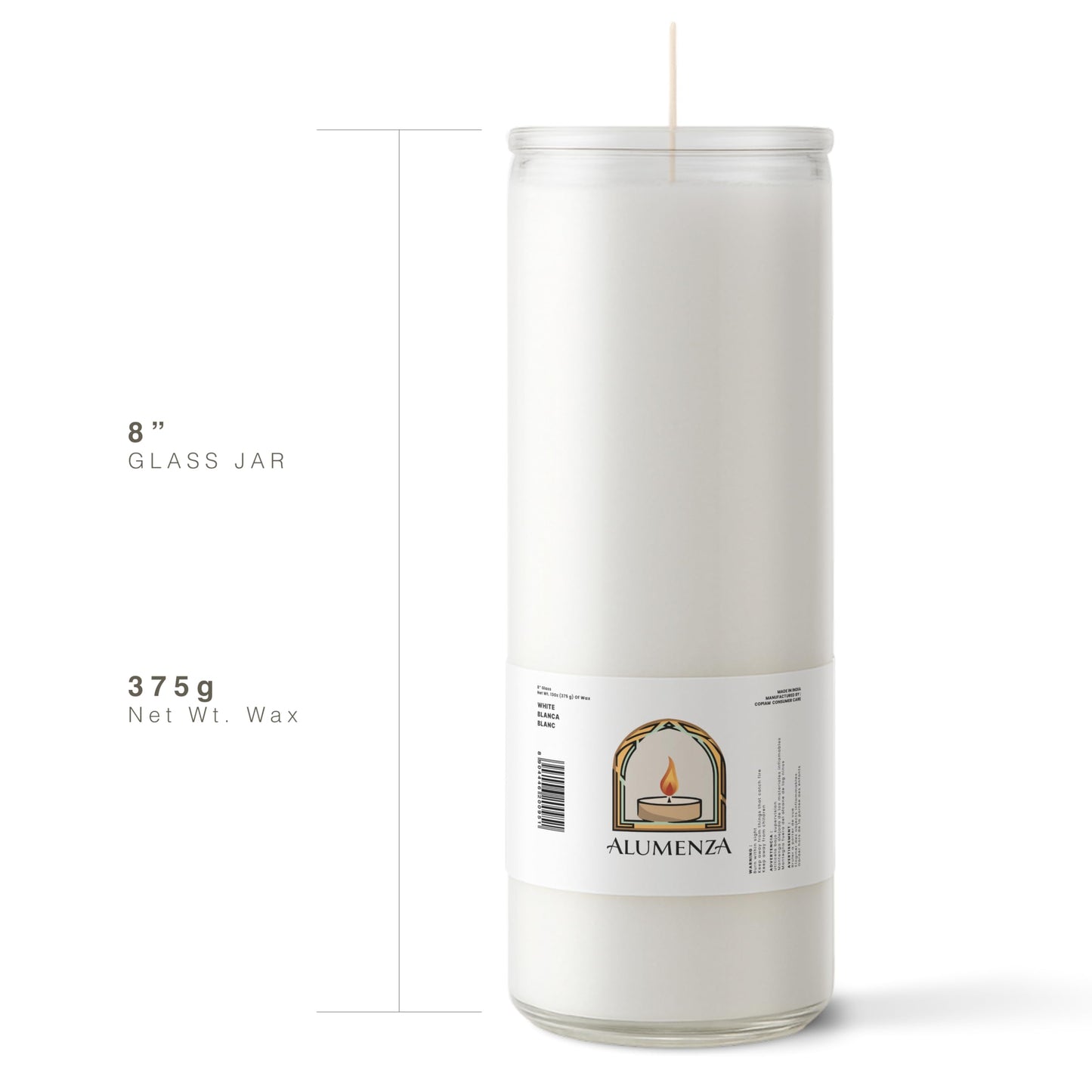 Alumenza Bulk 6 Pack White 7 Day Candles in Glass Jar – Paraffin Wax, Clean Burning Unscented | Vela Blancas Devotional Prayer Pillar Candle for Home, Memoria, Spells, Long Lasting