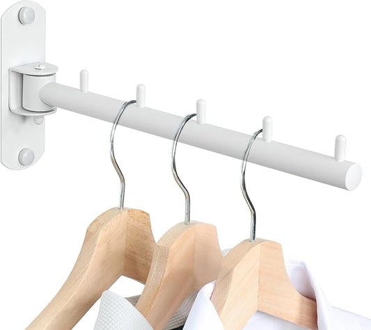 Swing Clothes Hanger Rack, Garment Racks Clothes Bar Wall Mounted, 180Â°Rotation Laundry Drying Rack 304 Stainless Steel Space Saving Clothing Hanging System for Laundry Room Bedroom Balcony